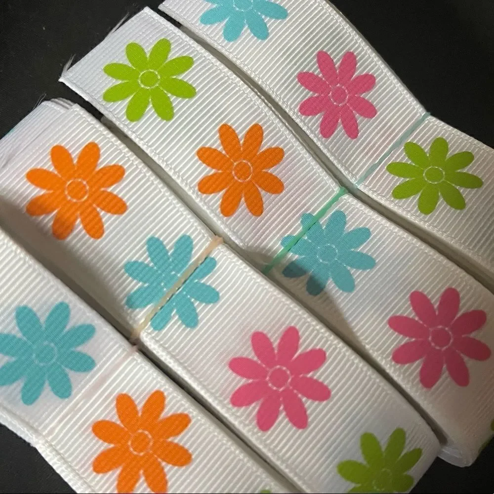 Grosgrain Ribbon 7/8” 5 yards 5/$20 hair bows shipping supplies flowers daisies